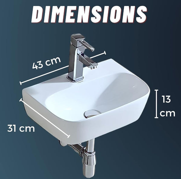 Nirant Ceramic Wall Mount Wash Basin