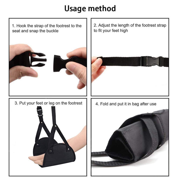 Foot Rest, Portable Adjustable Height Travel Footrest Flight Carry-on Foot Rest ,Home Office Desk Foot Hammock-Provides Relaxation